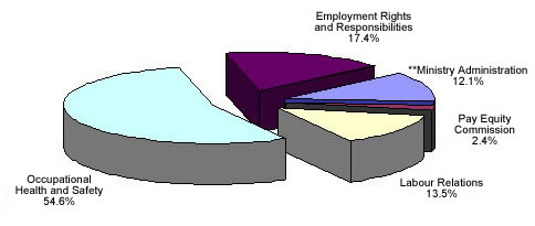 Pie chart of the Ministry Budget by Program.